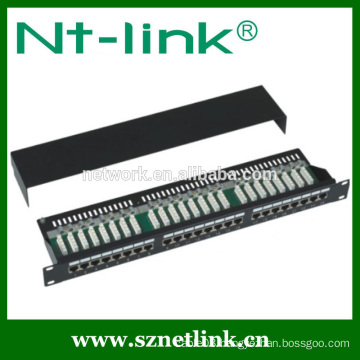 1u 24 port black cat5e STP patch panel